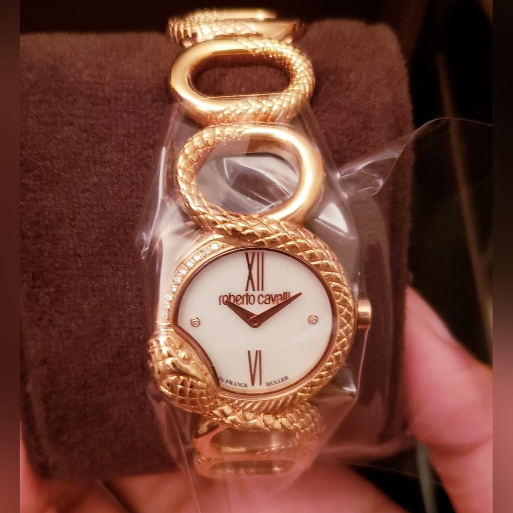 Roberto Cavalli by Franck Muller Womans Snake Bracelet Watch ( RV2L018M0031 )